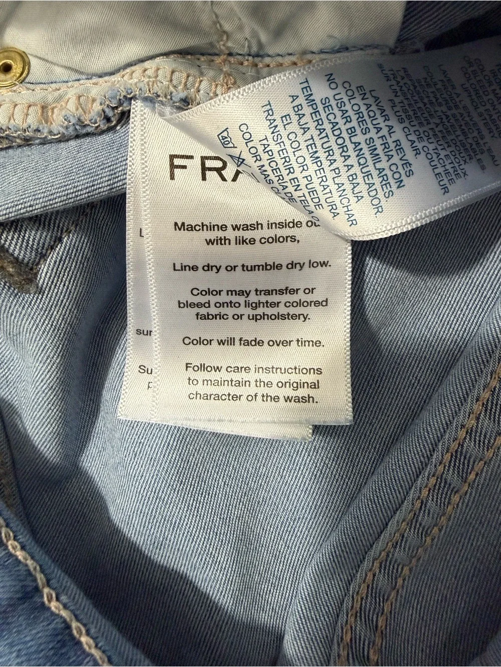 FRAME Le High Skinny Raw Hem Side Slit Jeans Women 27 Light Wash Stretch